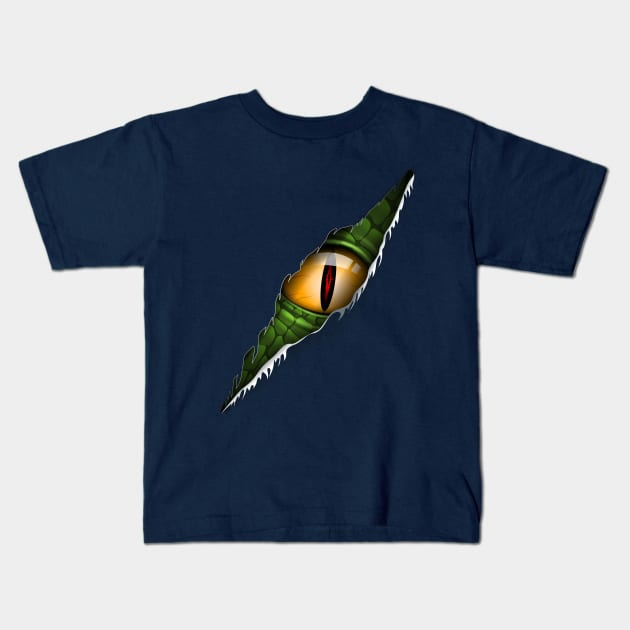 dino eye scratch Kids T-Shirt by Mako Design 